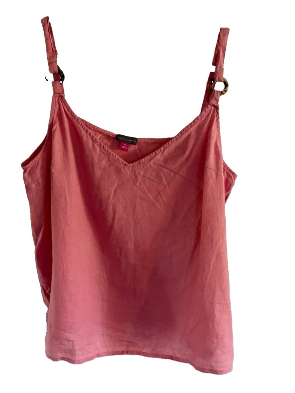 Vince Camino Women’s Linen Camisole Tank Top Pink  XL Resortwear Vacation Style